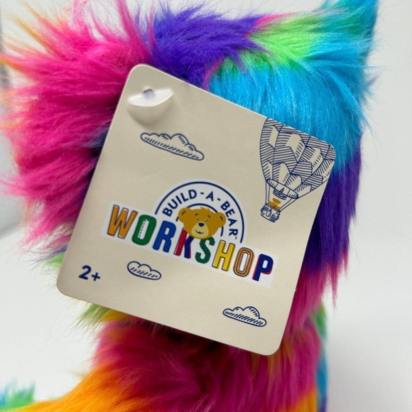 Build A Bear 9" Plush Color Craze Fluffy Rainbow Panda Bear BABW Shimmery Eyes - Picture 10 of 16